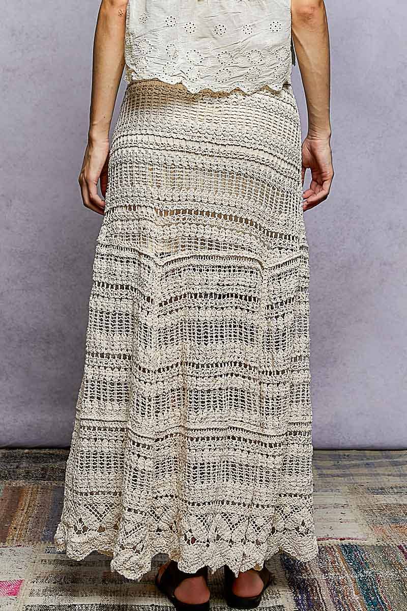 Lining Crochet Roomy Fit Woman Maxi Skirts