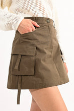 Load image into Gallery viewer, Khaki Cargo Skirt