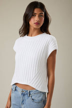 Round Neck Extended Sleeve Sweater Top