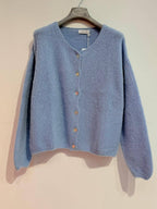 Kid mohair and wool cardigan