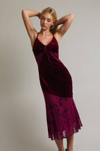 Floral Velvet Midi Dress