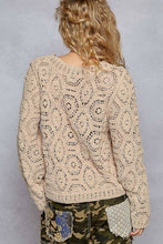 Load image into Gallery viewer, Round Neck Crochet Sweater
