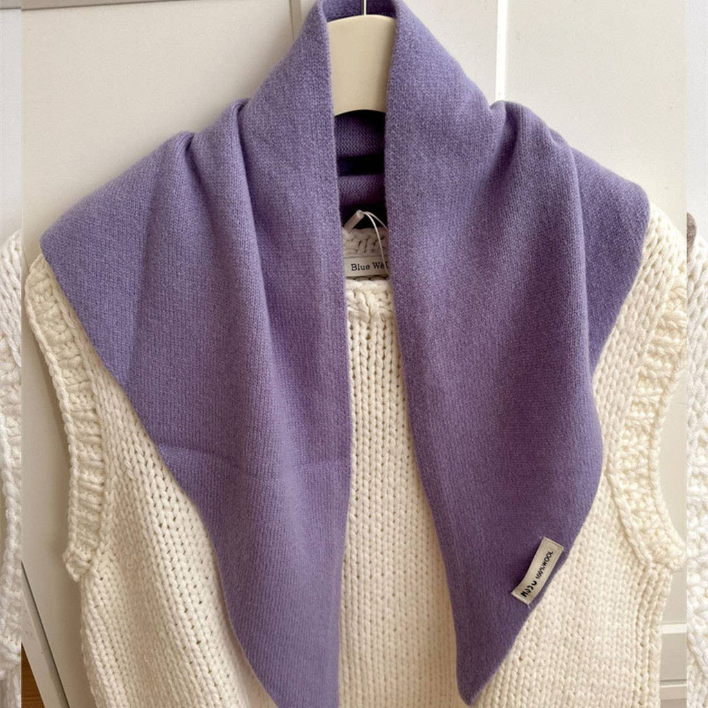Wool Knit Triangle Scarf