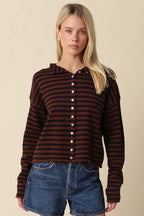 Elina Striped Collar Knit Top