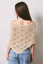 Openwork Detail Sweater Poncho