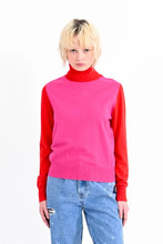 Load image into Gallery viewer, Fuchsia Color Block Turtleneck