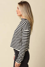 Elina Striped Collar Knit Top