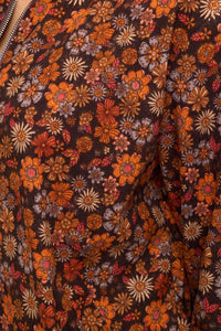 FALL FLORAL PRINT CORDUROY BOMBER JACKET