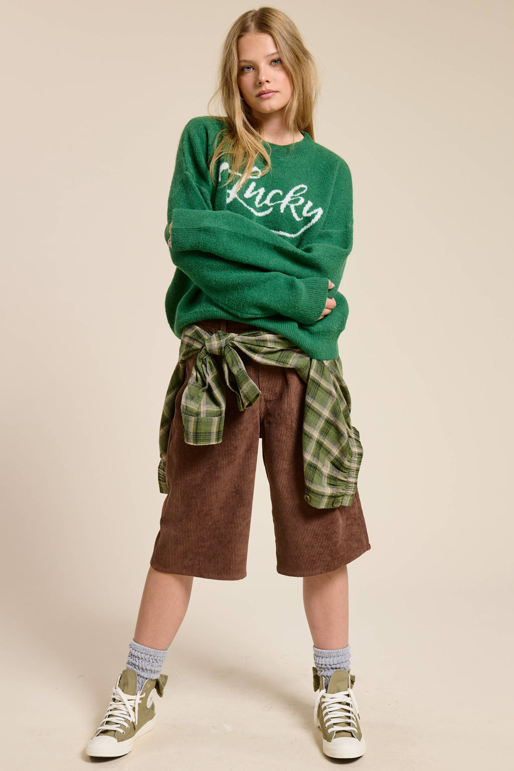 Corduroy Culotte Bermuda Shorts