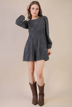Load image into Gallery viewer, Mineral Washed Denim Seam Detail Mini Dress