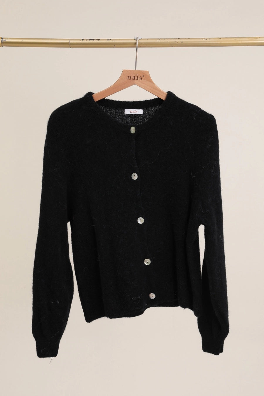 Alpaca Blend Crew Neck Cardigan