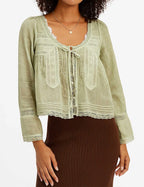 U-Neck Lace Hollow Out Top