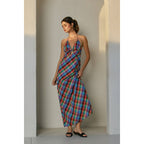 Vibrant Vines Triangle Top Halter Maxi Dress