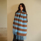 Blue-Brown Stripe Scarf