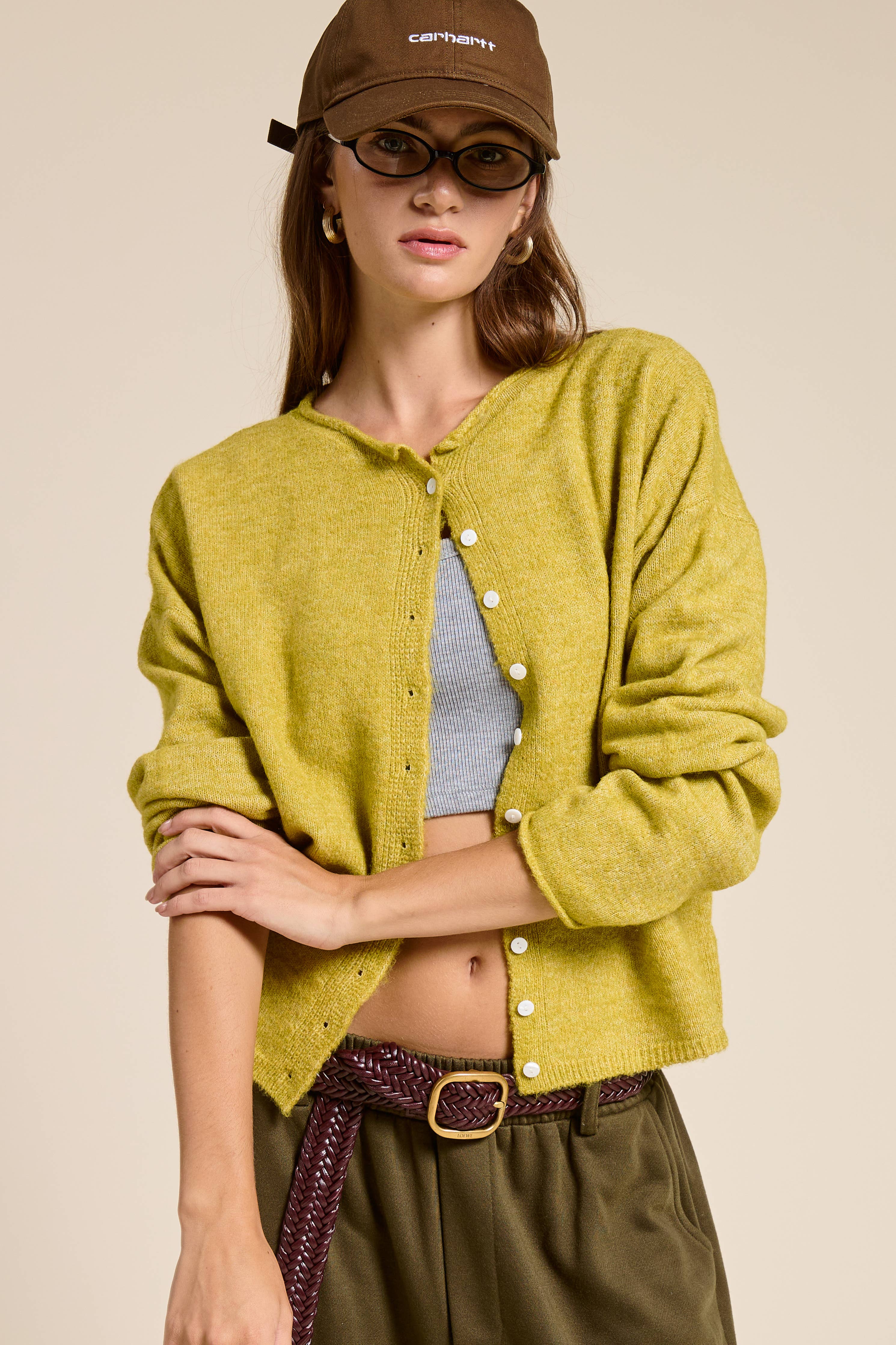 Essential Button Down Cardigan Top