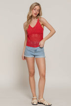 V-Neck Crochet Tank