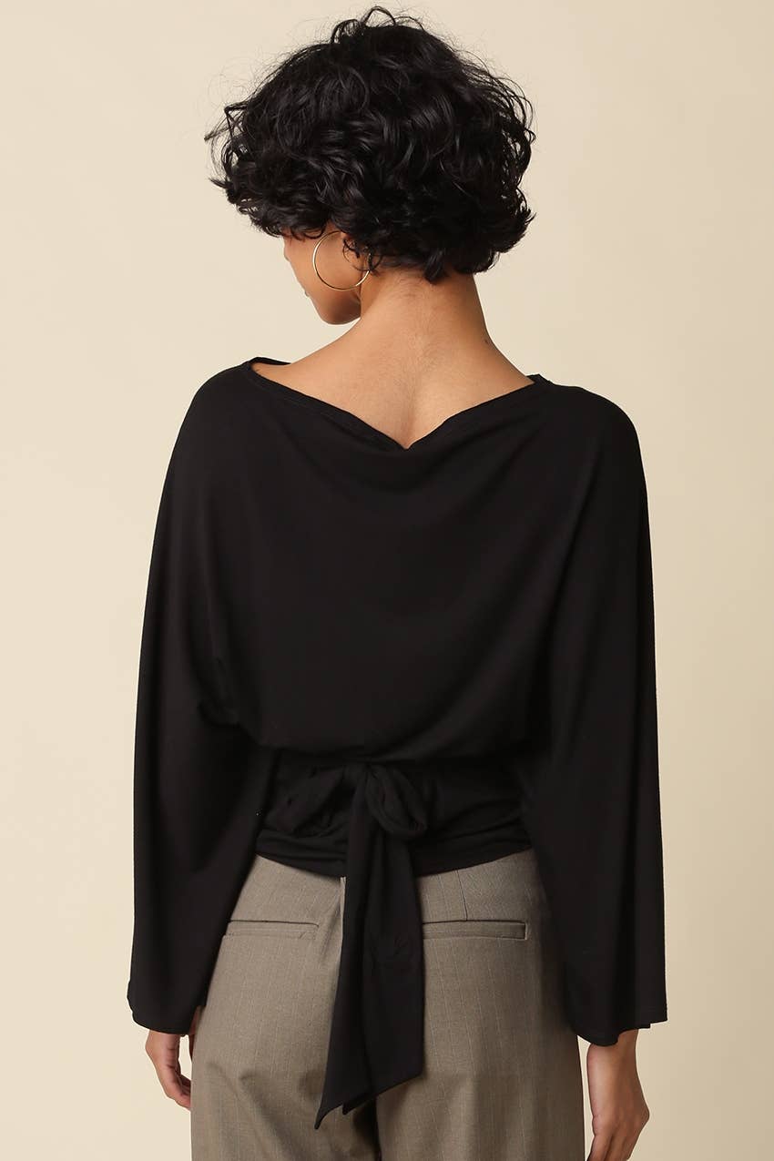 Allyson Back-Tie Dolman Sleeve Top