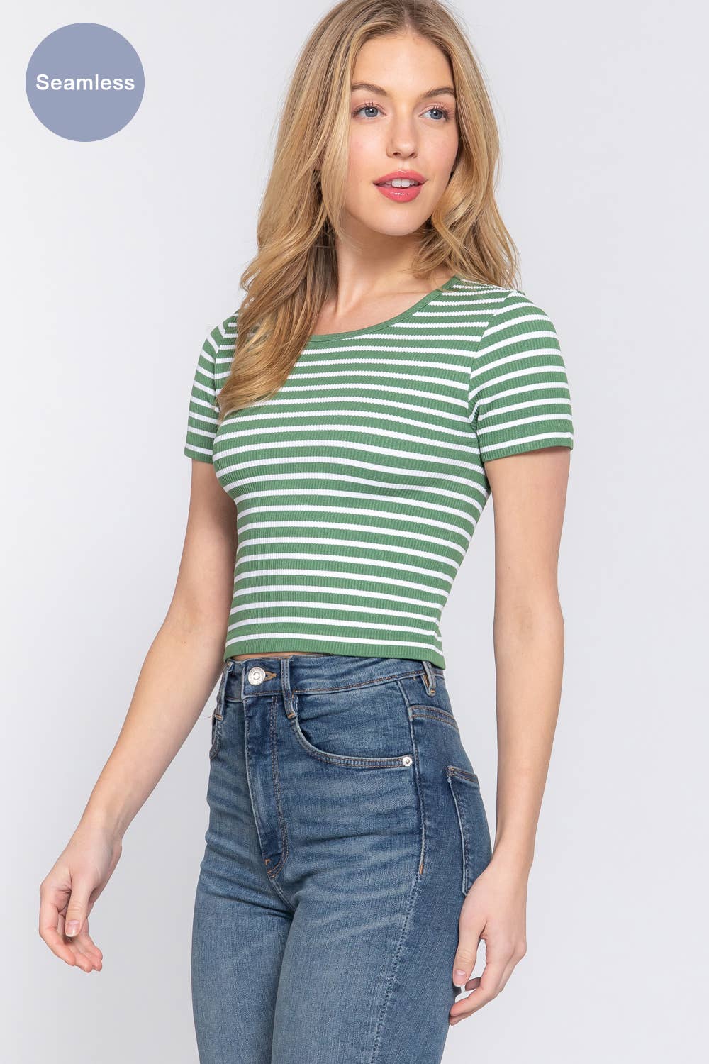 Seamless Stripe Ribbed Top