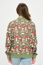 Load image into Gallery viewer, Mushroom Print Bomber Jacket