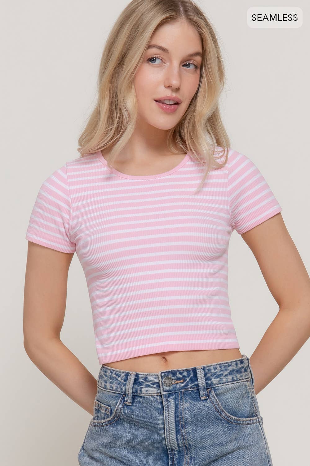 Seamless Stripe Ribbed Top