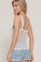 V-Neck Crochet Tank
