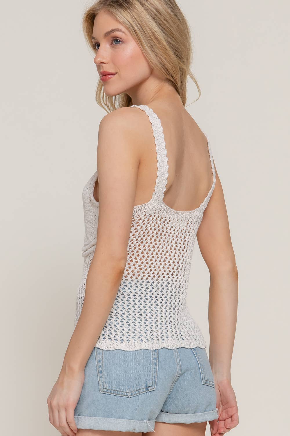 V-Neck Crochet Tank