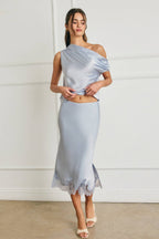 Satin Asymmetrical One Shoulder Top