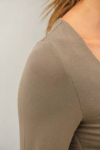 Basic Long Sleeve Scoop Neck Top