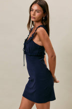Ruffle Detail Babydoll Knit Dress