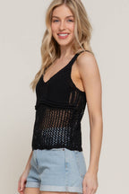 V-Neck Crochet Tank
