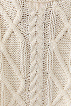 Short Sleeve Cable Knit Sweater