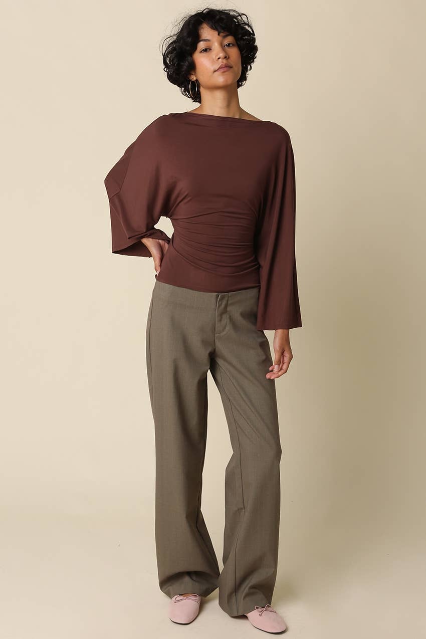 Allyson Back-Tie Dolman Sleeve Top