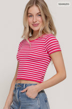 Seamless Stripe Ribbed Top