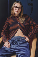 Elina Striped Collar Knit Top