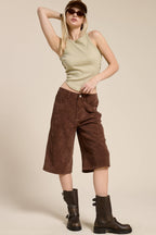 Corduroy Culotte Bermuda Shorts