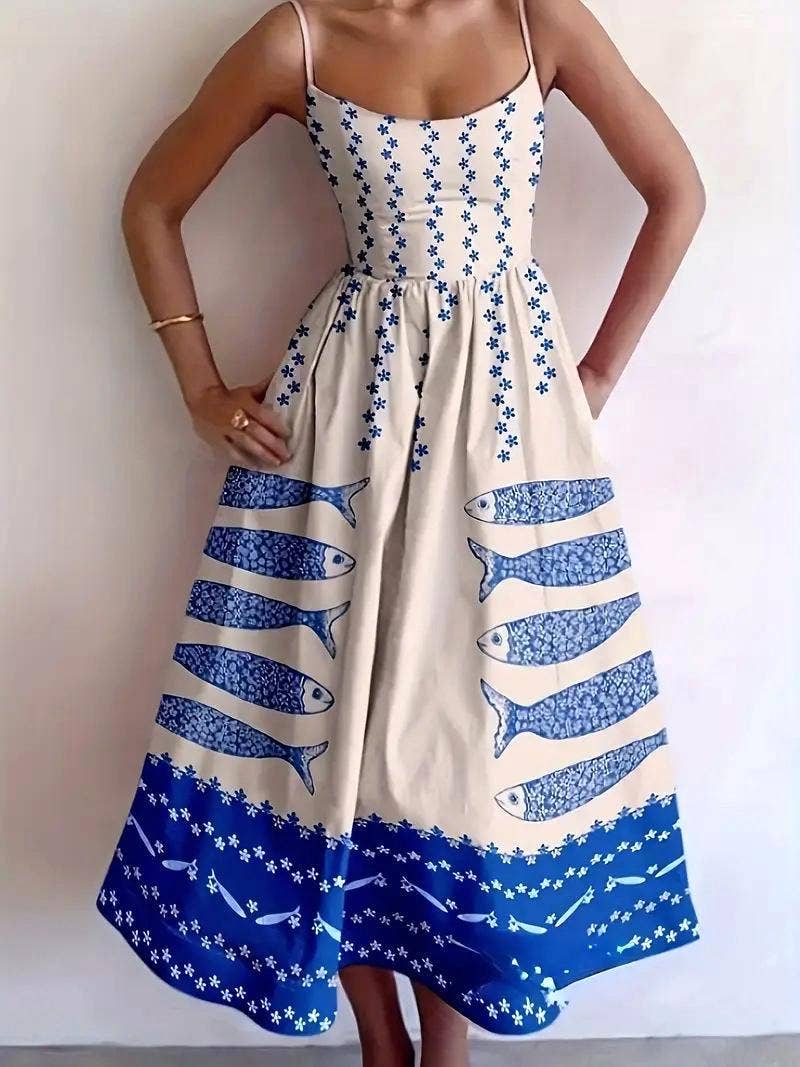 Mackerel Print Sundress