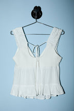 V-Neck Top with Lace Trim