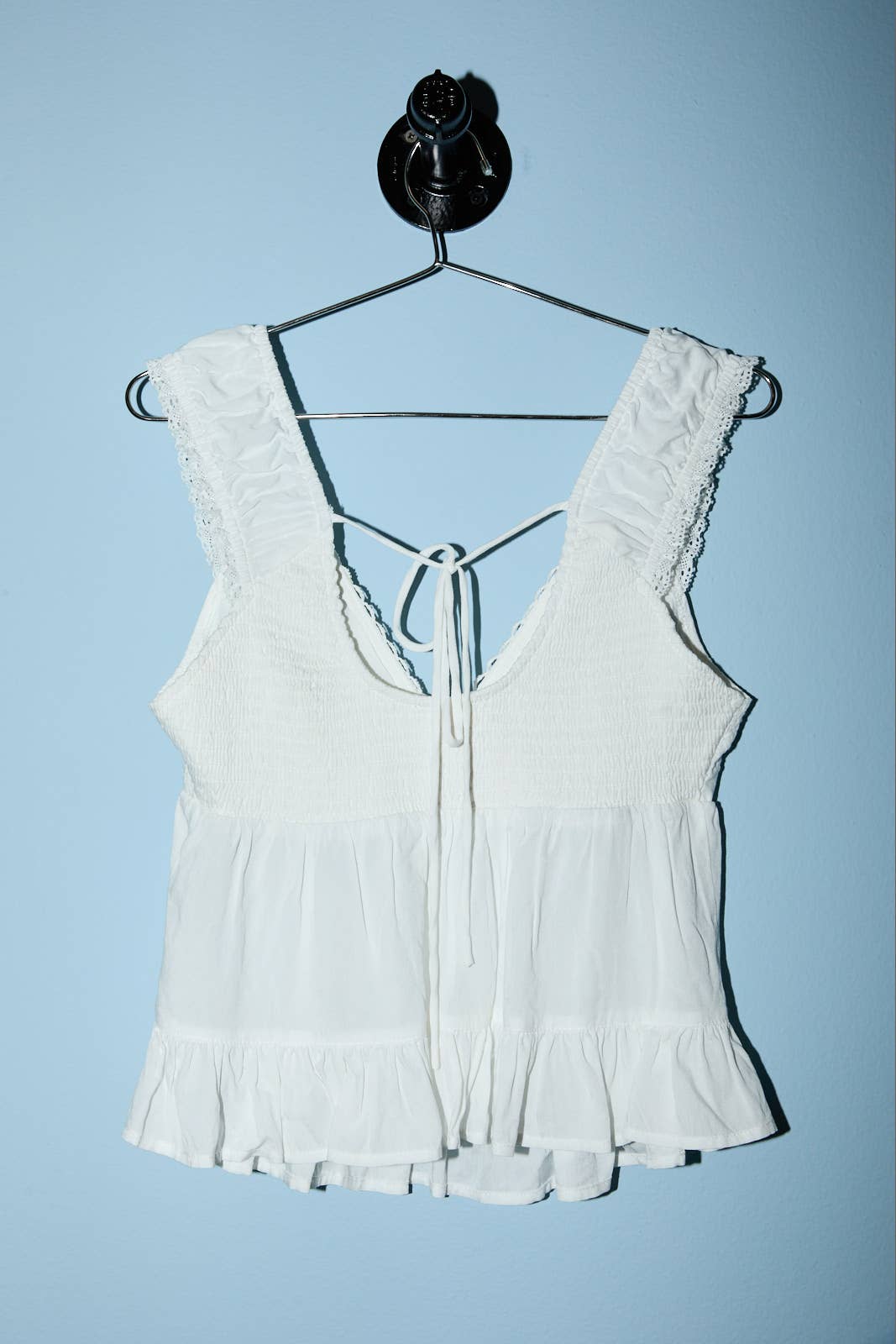 V-Neck Top with Lace Trim
