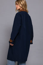 Contrast Collar Trench Coat