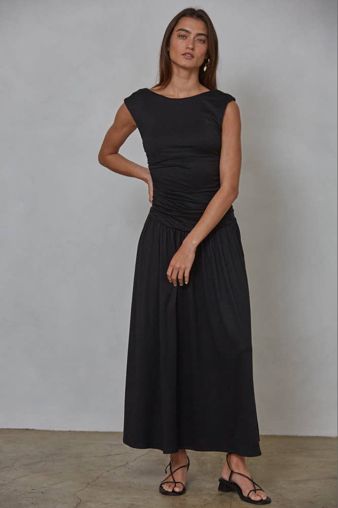 Knit Ruched Side Sleeveless Dress
