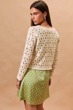 Round Neck Crochet Cardigan
