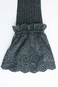 Lace Trimmed Knee-High Socks