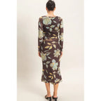 Floral Mesh Top and Skirt Set
