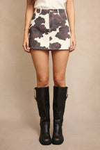 COW PRINT MINI SKIRT
