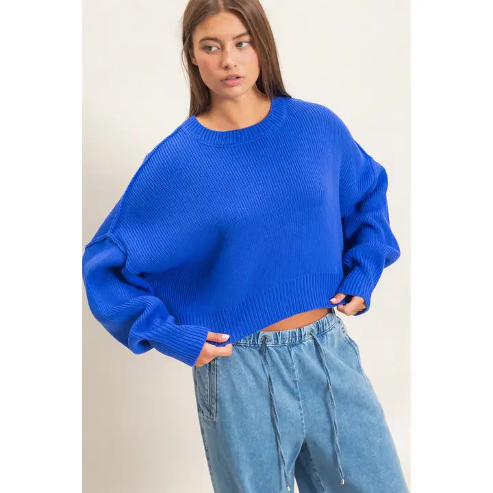Ribbed Drop Shoulder Sweater