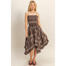 Load image into Gallery viewer, Tiered Ruffle Hem Plaid Dress