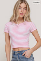 Seamless Stripe Ribbed Top