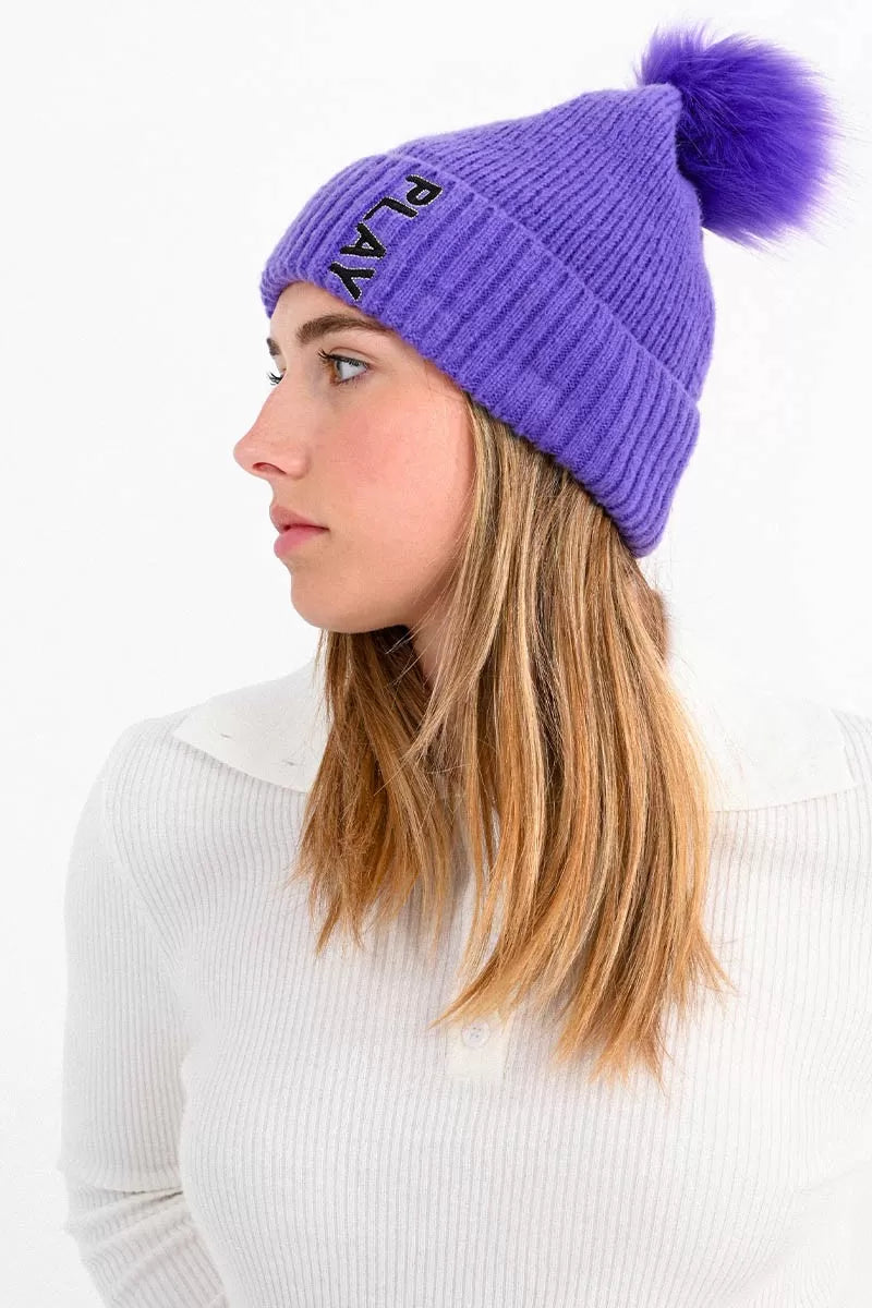 Faux Fur Pom Pom Beanie
