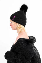 Faux Fur Pom Pom Beanie