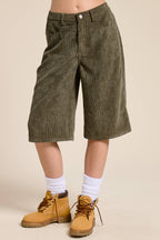 Corduroy Culotte Bermuda Shorts